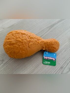 Squeezy Orange Chicken Drumstick Toy - Squeezy